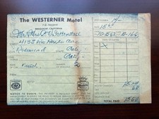 1967 The Westerner Motel Receipt, Bridgeport California picture