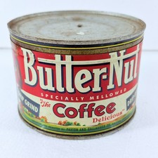 VTG Butter-Nut Coffee Tin Can 1LB Drip Grind Paxton Gallagher Omaha NE W/ Lid picture