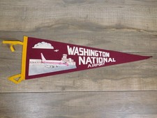 Vintage 1950s WASHINGTON NATIONAL AIRPORT D.C. Aviation History 27x9 Pennant picture