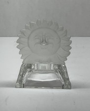Vintage Celestial Sun Face Glass Votive Candle Holder Star Design Boho picture