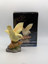Vintage Gift Gallery Porcelain Aviator Perched Yellow Canary Figurine w/ Box picture
