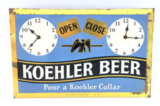 Vintage Koehler Beer Open/Close Sign - 