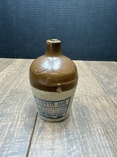 MINIATURE VINTAGE POTTERY MOTTO JUG DETRICK DISTILLING COMPANY DAYTON OHIO picture