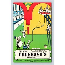 Vintage 1970s Advertising Postcard Pea Soup ANDERSEN'S Restaurants California picture
