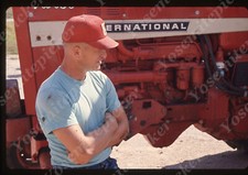Sl87 Original Slide 1970's  Nebraska Omaha farmer International tractor 633a picture