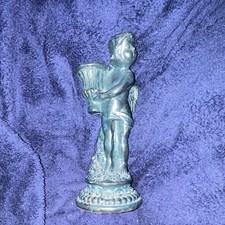 French Louis XV Style Bronze Candle Holder Modeled As Cherubs With Baskets picture