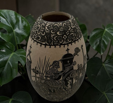 Mata Ortiz Pottery Day of the Dead Javier Martinez Cemetery Ravens Mexico picture