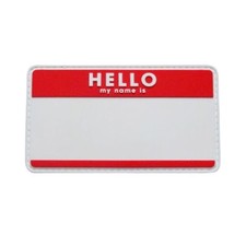 Hello My Name Is Blank Name Tag Patch (PVC Rubber 3.5 X 2.0 MT17) picture