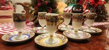 1950'S 33/45 Porcelain Pedestal Cup & Saucer Rare ARNART Creations Vienna Style picture