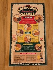 Vintage 1996 Denny's Restaurant Menu Breakaway Values Breakfast Lunch Laminated  picture