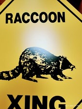 RACCOON STREET CROSSING SIGN COON XING picture