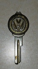 Vintage VW Volkswagon Crest Key V3  V81W Gold Logo Round Head Beetle Big 1970s picture