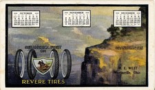 ANTIQUE 1919 Revere Tires Advertising Ink Blotter M. E. WEST MARTINSVILLE OHIO picture