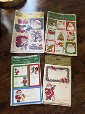 Vintage Hallmark Self-Adhesive Gift Tags, Name and Christmas Seals NOS (4) picture