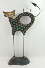 Kimberly Willcox 1998 Funky Cat Jewelry Stand Mixed Media Whimsical 24