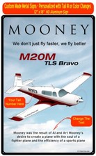 Mooney M20M TLS Bravo (Maroon) HD Airplane Sign picture