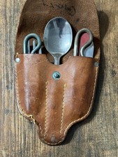 Vintage Boy Scouts Of America BSA Camping Utensil Mess Kit Geo Schrade Knife picture