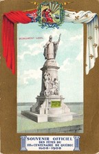Quebec City - Monument Laval, Tercentenary Souvenir - Antique Postcard - 1908 picture