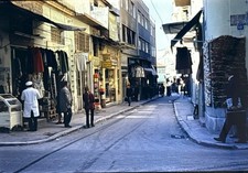 Orig 1972 Slide Athens Greece Street Scene Store Fronts Pedestrians Downtown B41 picture