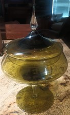 Mid Century Empoli Italian Green Circus Tent Candy Dish picture