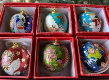 Hand Crafted Cloisonne Enameled Christmas Ball Ornament Sold By 1 Piece picture