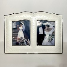 Lenox Opal Innocence Double 5x7 Wedding Picture Frame Ivory Floral Discontinued picture