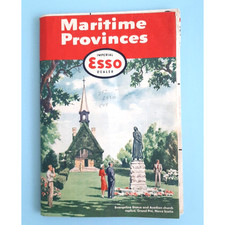 Esso Maritime Provinces road map 1953 Nova Scotia New Brunswick PEI vintage picture