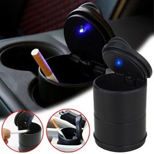 New Portable Car Auto Ashtray Blue LED Light Smokeless Ashtray Cigarette Holder picture