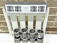 WILLIAM SONOMA Faux Pewter Napkin RINGS set of 8 pc SET Round Colonial Style NIB picture