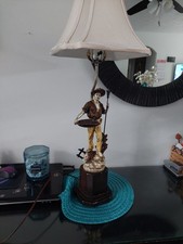 Vintage French Figural Peasant Farmer Table Lamp . Produced In Late 19th To 20th picture