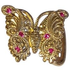Crumrine Mfg. 22K Gold on Sterling Silver Western Reno, NVButterfly Buckle picture