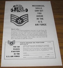 1956 AD~AIR FORCE RECRUITING~MECHANICAL SKILLS~HOT ROD picture