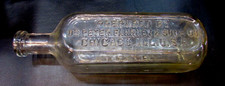 Old 20s Clear Glass Square Bottle Reliable Old Time Preparation Dr Peter Fahrney picture