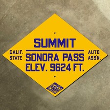 Sonora Pass summit California CSAA highway 108 road sign auto club AAA diamond picture