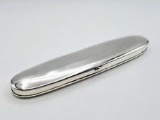 Sheffield Sterling Silver Oval Straight Razor Box Only No Lining 1.675 troy oz picture