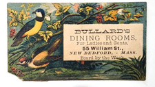 Bullard's Dinning Rooms, Bird and Flowers Trade Card picture