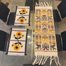 Chichicastenango Table Runner Vtg Hand Scandinavian Folk Art  picture