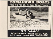 1952 Print Ad Tomahawk Boat Mfg Co Made in Tomahawk,Wisconsin picture