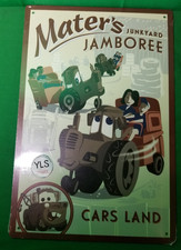 Disney Parks 2012 Release Mater's Junkyard Jamboree Metal Sign DCA Cars Land NWT picture