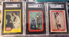 Star Wars Cards Stickers (3) GRADED  Topps 1977 picture