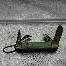 Vintage Pocket Knife 1962 Girl Scout 4 blade Kutmaster UTA14GR Green Acetate picture