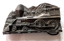 VTG 1977 Capt. Hawks Sky Patrol Brass General Steam Train Belt Buckle NO PIPE picture