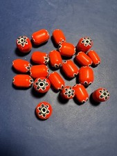 20 Vintage Chevron glass beads (B1042) - Indian Beads rare 10mm picture