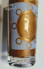 Signed Marion V. Dorn Graeco-Roman Gold Blue Barware Glass Art Deco Vintage picture