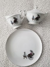 3pc Vintage Hakusan&Arita Japan Fine China Sugar Bowl W/Lid, Creamer, Plate  picture