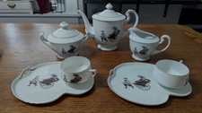 Vintage Hakusan&Arita Japan Fine China 9 Piece Set  Teapot, Sugar, Creamer, Cups picture
