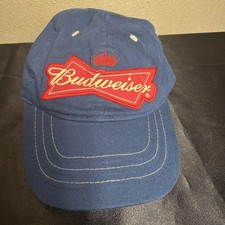 Budweiser Adjustable  Men’s Hat Blue With Red/white Stitched Logo picture