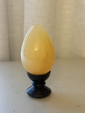 Vintage Yellow Onyx Marble Stone Egg Polished Banded Calcite Easter Decor 3