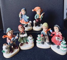 Vintage Set Of 6 NAPCO Napcoware Christmas figurines X-8366 In Flawless Cond picture