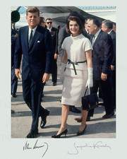 John F Kennedy & Jacqueline Kennedy  1963 Signed Colorized 8x10 Photo REPRINT picture
